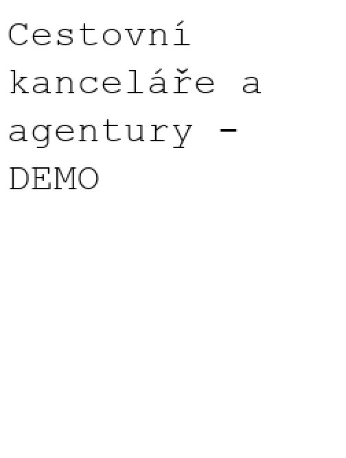 Cestovní kanceláře a agentury - DEMO