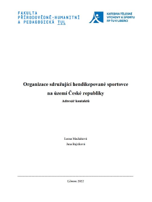 Organizace sdružující hendikepované sportovce na…