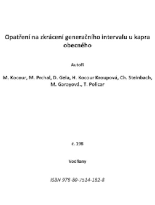 Opatření na zkrácení generačního intervalu u kapra…