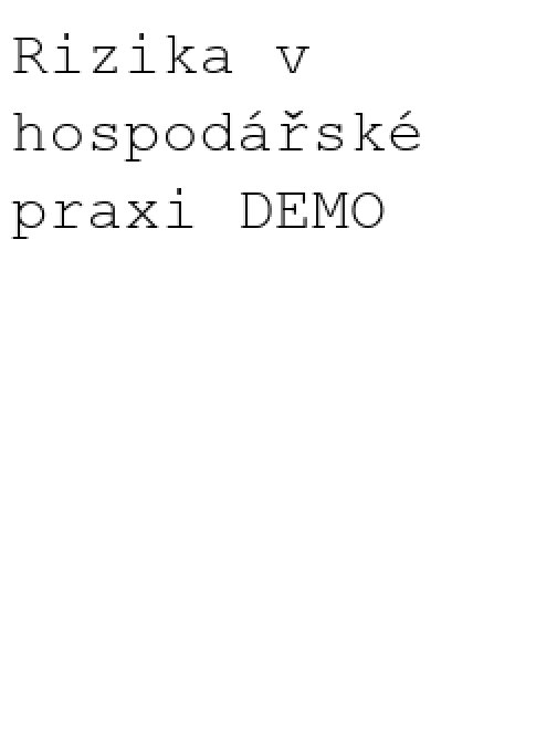 Rizika v hospodářské praxi DEMO